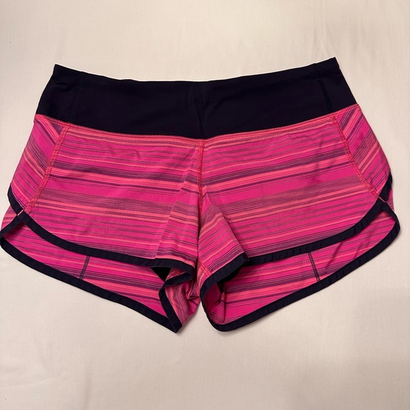 Lululemon Speed Short 2.5”LR,*2-Way Stretch, (Pow Pink Elevation Stripes) Size 4 - Picture 1 of 5